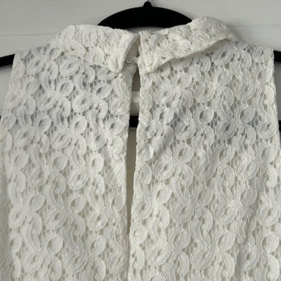 Elegant White Lace Mini Dress Small Size - Picture 3 of 4